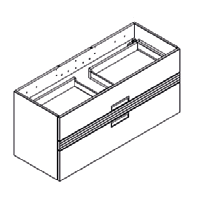 Caisson meuble vasque VIBRATO L120 - 2 tiroirs - Décor bois / laque noire - DECOTEC Réf. 1825033