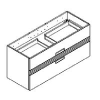 Caisson meuble vasque VIBRATO L120 - 2 tiroirs - laque / Ch�ne - DECOTEC R�f. 1825032