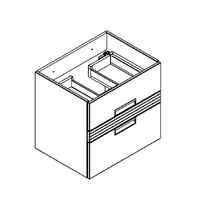 Caisson meuble vasque VIBRATO L60 - 2 tiroirs - Décor bois / laque noire - DECOTEC Réf. 1825003
