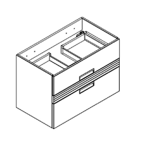 Caisson meuble vasque VIBRATO L80  - 2 tiroirs - laque / laque - DECOTEC Réf. 1825011