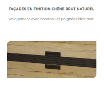 Caisson MV double VIBRATO L120 - 2 tiroirs - Décor bois / laque noire - DECOTEC Réf. 1825043