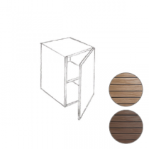 Caisson Signature 40cm 1 porte (pour composition avec plan+vasque à poser)/ Placage chêne - DECOTEC Réf. 1823341 / 1823351