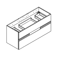 Caisson VIBRATO \ prise de main\  120cm double vasque 2 tiroirs - Laque / Bandeau placage ch�ne - DECOTEC R�f. 1825044