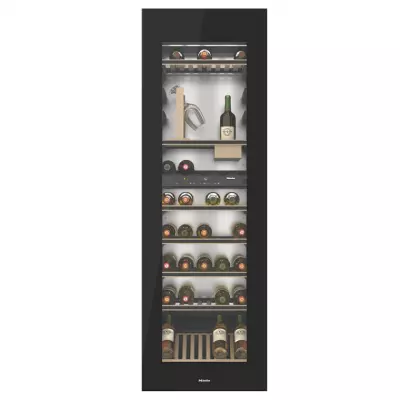 Cave � vin encastrable 83 bouteilles G verre / Noir obsidien - MIELE R�f. KWT 6722 iGS-1 obsw 
