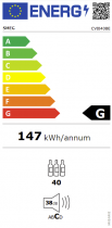 Cave à vin intégrable 40 bouteilles G Noir - SMEG Réf. CVI040BE