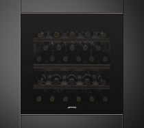 Cave à vin intégrable Dolce Stil Novo 29 bouteilles F Verre noir Eclipse/ finition cuivre - SMEG Réf. CVI629NR3