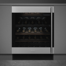 Cave à vin intégrable sous plan 38 bouteilles G Inox charnières à gauche - SMEG Elite Réf. CVI338LX3