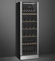 Cave à vin pose libre 197 bouteilles G Inox charnières droite - SMEG Réf. SCV115G