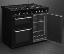 Centre de cuisson Concerto 100 cm 3 fours / 5 foyers gaz A Noir - SMEG Réf. CX103GMBL