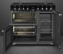 Centre de cuisson Concerto 90cm 3 fours électriques / 5 foyers gaz Noir - SMEG Réf. CX93GMBL