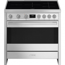 Centre de cuisson Concerto 90cm four multifonction Vapor Clean / 5 foyers induction Inox -SMEG Elite Réf. B95IMX9