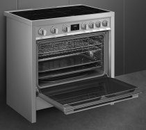 Centre de cuisson Concerto 90cm four multifonction Vapor Clean / 5 foyers induction Inox -SMEG Elite Réf. B95IMX9