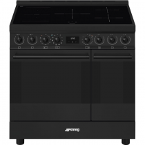 Centre de cuisson Sinfonia 90cm 2 fours électriques / 5 foyers induction Noir mat - SMEG Elite Réf. C92IPN2