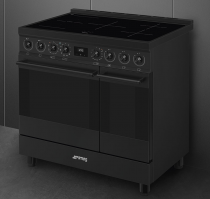 Centre de cuisson Sinfonia 90cm 2 fours électriques / 5 foyers induction Noir mat - SMEG Elite Réf. C92IPN2