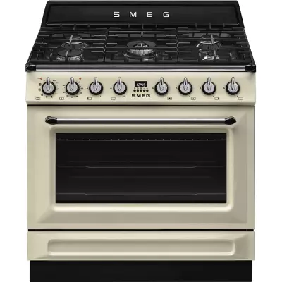 Centre de cuisson Victoria 90 cm Four pyrolyse / 5 foyers gaz Cr�me - SMEG R�f. TR90GPP