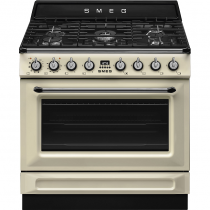 Centre de cuisson Victoria 90 cm Four pyrolyse / 5 foyers gaz Crème - SMEG Réf. TR90GPP