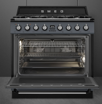 Centre de cuisson Victoria 90 cm Four pyrolyse / 5 foyers gaz Gris Ardoise - SMEG Réf. TR90GPGR