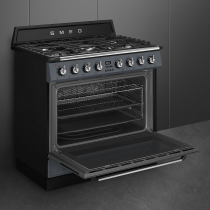 Centre de cuisson Victoria 90 cm Four pyrolyse / 5 foyers gaz Gris Ardoise - SMEG Réf. TR90GPGR