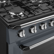 Centre de cuisson Victoria 90 cm Four pyrolyse / 5 foyers gaz Gris Ardoise - SMEG Réf. TR90GPGR