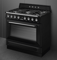 Centre de cuisson Victoria 90 cm Four pyrolyse / 5 foyers gaz Noir - SMEG Réf. TR90GPBL