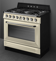 Centre de cuisson Victoria 90 cm Four vapor Clean / 5 foyers gaz Crème - SMEG Réf. TR90GMP