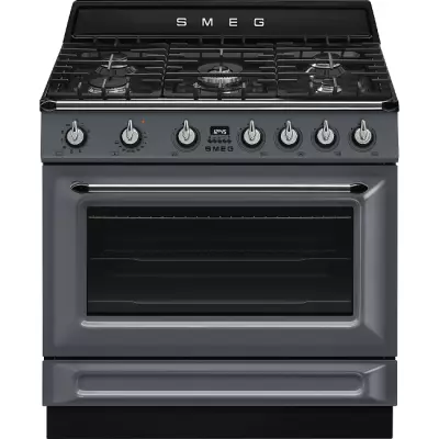 Centre de cuisson Victoria 90 cm Four vapor Clean / 5 foyers gaz Gris Ardoise - SMEG R�f. TR90GMGR