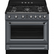 Centre de cuisson Victoria 90 cm Four vapor Clean / 5 foyers gaz Gris Ardoise - SMEG Réf. TR90GMGR
