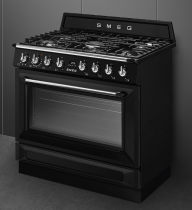 Centre de cuisson Victoria 90 cm Four vapor Clean / 5 foyers gaz Noir - SMEG Réf. TR90GMBL