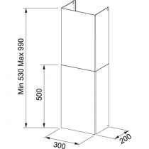 Cheminée pour évacuation extérieure 50-99cm Noir - FRANKE Réf. 054236