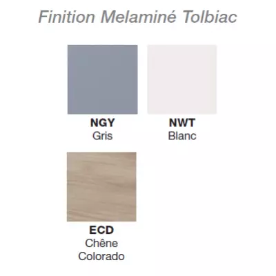 Choix du coloris - Finition m�lamin� pour meuble Jacob Delafon TOLBIAC