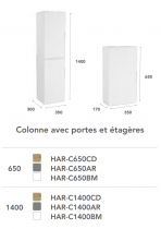 COLONNE 1 PORTE HARMONIE 650 MM CHENE DORE - OZE Réf. HAR-C650CD