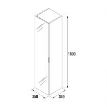 Colonne Alliance 35x160cm 1 porte Miroir / Blanc brillant - SALGAR Réf. 26861