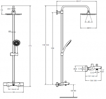 Colonne bain-douche thermostatique July+ Chromé - JACOB DELAFON Réf. E35681-9-CP