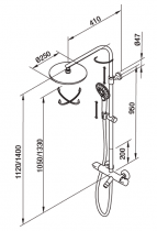 Colonne bain-douche thermostatique Premier télescopique Chromé - GRB Réf. 50454500TL