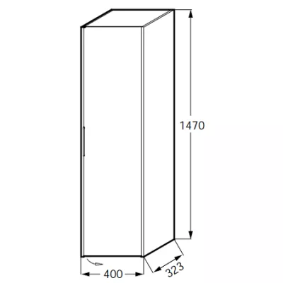 Colonne Bastille charni�res � droite M�lamin�  - JACOB DELAFON R�f. EB2228D-T-M