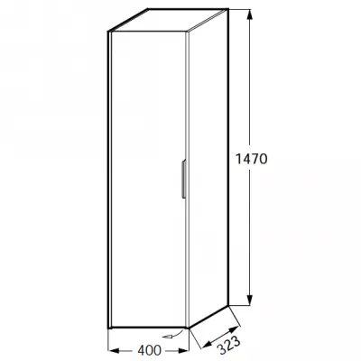 Colonne Bastille charni�res � gauche Laque  - JACOB DELAFON R�f. EB2228G-T-L