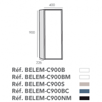 Colonne Belem 40cm 1 porte Blanc craie mat - O\'DESIGN Réf. BELEM-C900BM
