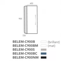 Colonne Belem 40cm 1 porte Noir absolu - O\'DESIGN Réf. BELEMC900NM