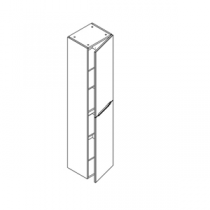 Colonne Bento 2 portes - Charnières à droite - Prise de main - Laque au choix - DECOTEC Réf. 1791261