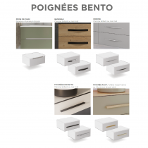Colonne BENTO 35cm H.160cm 1 porte + panier à linge / Poignée Bandeau, Baguette, Flap ou Ondine - Laque au choix - DECOTEC