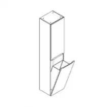Colonne BENTO 35cm H.160cm 1 porte + panier à linge / Poignée Prise de main alu brossé - Laque au choix - DECOTEC 1795541