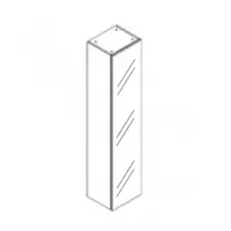 Colonne BENTO 35cm H.160cm 1 porte miroir - Décor bois au choix - DECOTEC Réf. 1795481 / 1795491