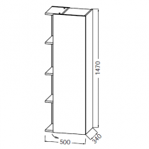 Colonne Café Terrace 50cm 1 porte droite Chêne / Laque - JACOB DELAFON Réf. EB2436D-Px-TL