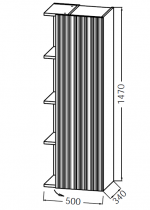 Colonne Café Terrace 50cm 1 porte droite Chêne structuré \ Drap de soie\  - JACOB DELAFON Réf. EB2436DS-PX-MD