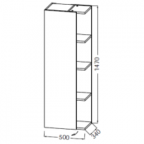 Colonne Café Terrace 50cm 1 porte gauche Chêne - JACOB DELAFON Réf. EB2436G-PX-MD