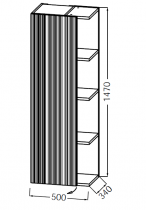 Colonne Café Terrace 50cm 1 porte gauche Chêne structuré \ Drap de soie\  - JACOB DELAFON Réf. EB2436GS-PX-MD