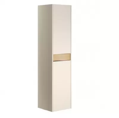 Colonne Cascade 40 cm H.160 cm - 2 portes / Bandeau ch�ne naturel - Laque au choix  - DECOTEC R�f. 1826381 / 1826391