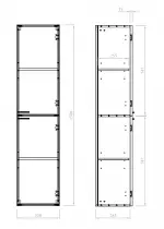 Colonne Celtic 35x150cm 2 portes Noir mat - OZE Réf. CELTIC-C1500NM
