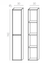 Colonne City 30x160cm 2 portes Blanc mat - OZE Réf. CITY-C1600B-P