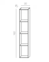 Colonne City 30x160cm sans porte Chêne clair - OZE Réf. CITY-C1600CC
